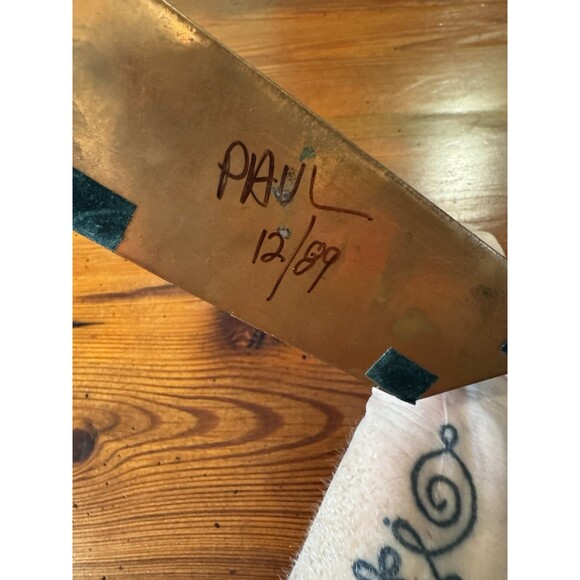 Vintage Hand Crafted Metal/Copper Photo Frame Opening 2.75”x3.5” Free Standing - Picture 11 of 12